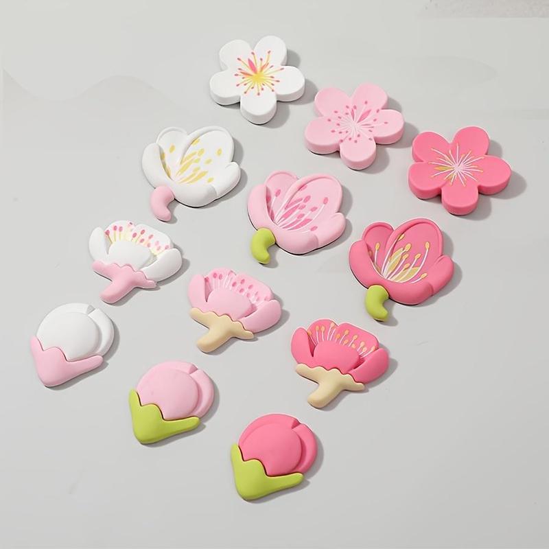 Flower Design Refrigerator Magnet, 12pcs set Cute Flower Shaped Magnet, Decorative Magnet for Home Kitchen Refrigerator, Dormitory, Office, Apartment