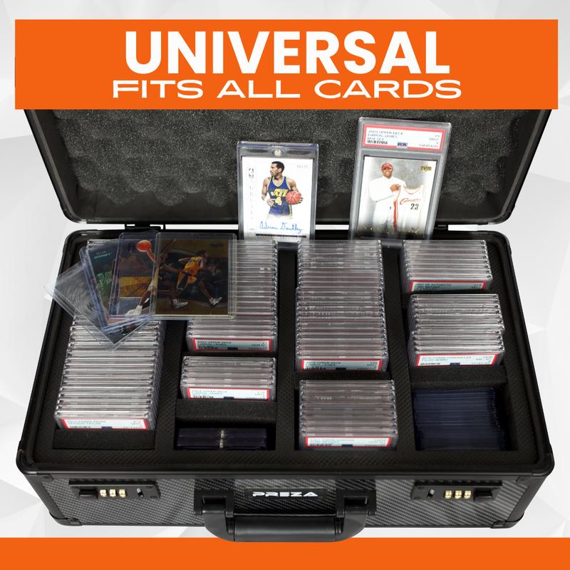 PREZA Graded Card Storage Box - Premium Trading Card Case for Graded Sports Cards - Carbon Fiber Slab Case (X-Large)