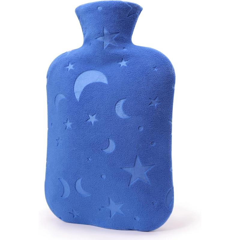 Hot water bottle with soft cover, 2L hot water bottle for menstrual cramps, neck and shoulder pain relief