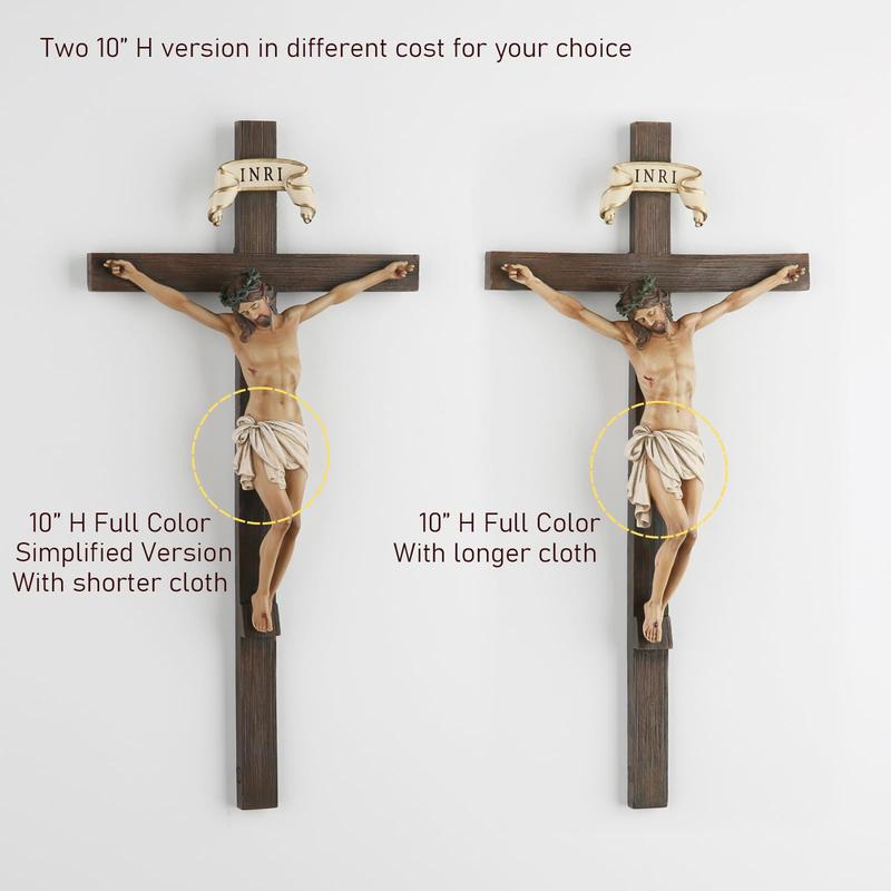 The BC Catholic Crucifix Wall Cross is a beautiful piece of religious art. It serves as a Jesus Christ wall decor for your home altar.