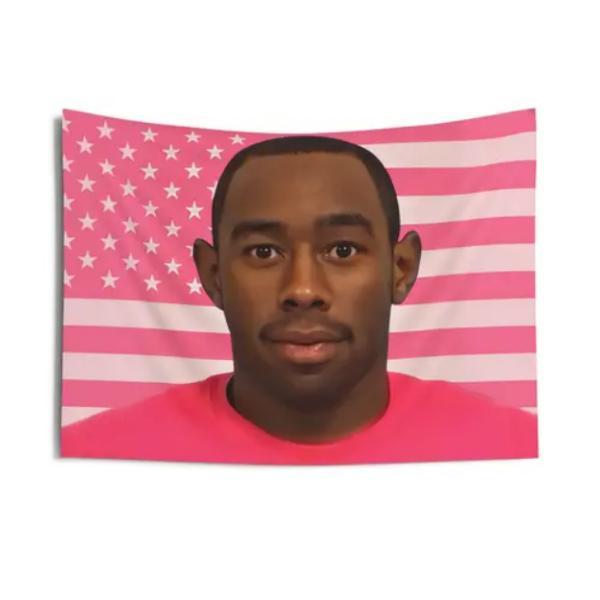 Tyler The Creator Pink American 3x5ft Flag, Tyler The Creator Pink American 3x5ft Wall Tapestry, Hip Hop Flag, Hip Hop Tapestry, Rapper Flag-R26