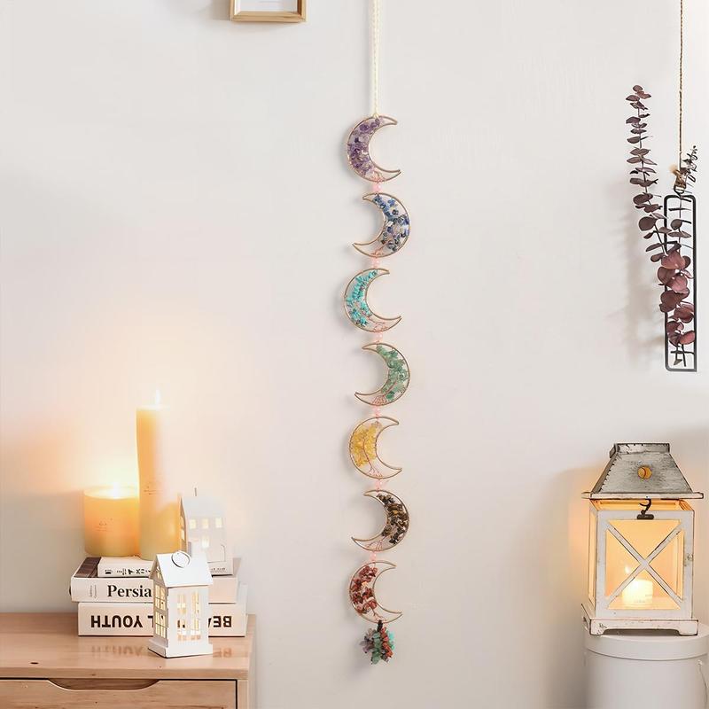 Creative Moon & Sun Design Hanging Ornament, 1 Count Artificial Crystal Hanging Decoration, Hanging Decor for Home Living Room Garden