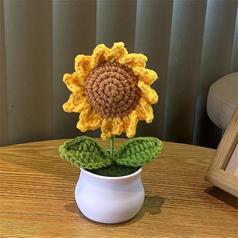 Handmade Crochet Flower, 1 5 Counts Simulated Flower, Home Decor Supplies for Living Room Bedroom Dining Room, Gifts for Him, Gifts for Kids, Birthday Gift