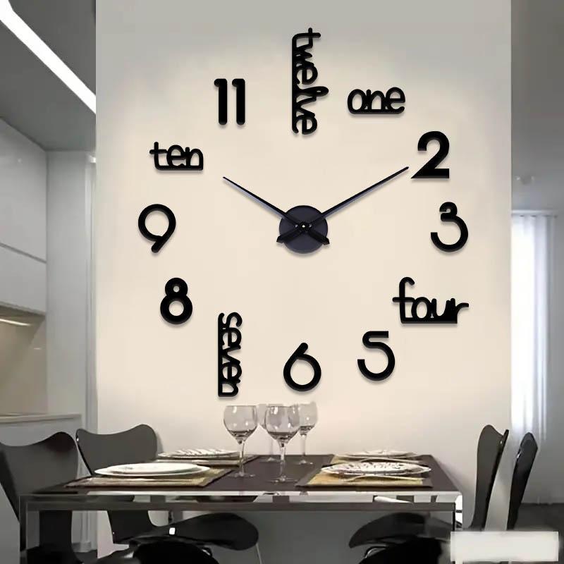 DIY Wall Clock, 1 Count Battery Powered Modern Acrylic Wall Clock without Battery, Silent Wall Clock for Home Living Room Bedroom Decor, Home Decor