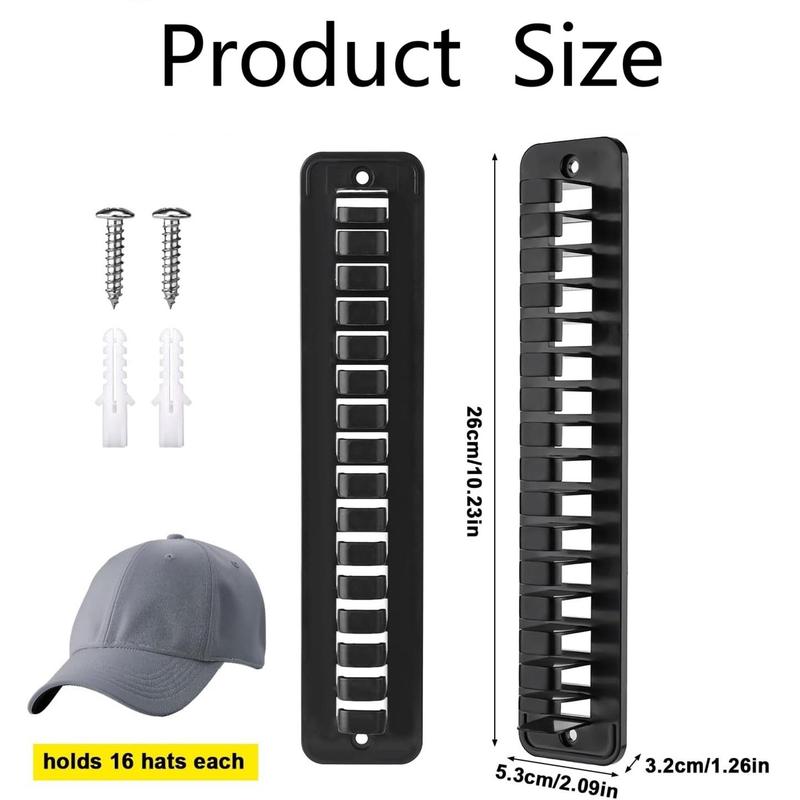 Baseball Cap Storage Rack, 1 2 Counts Large Capacity Wall Mounted Hat Display Rack, Hat Storage Organizer for Bedroom Door Wardrobe, Home Organizer