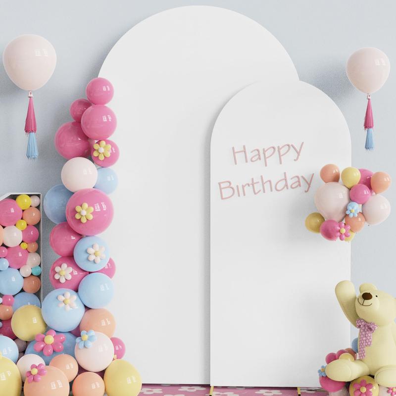 Balloon Arch Backdrop Cover, 2 Counts set Elastic Fitted Arch Cover, Backdrop Stand Cover for Wedding Baby Shower Birthday Party Decoration (Arch Support Not Included)