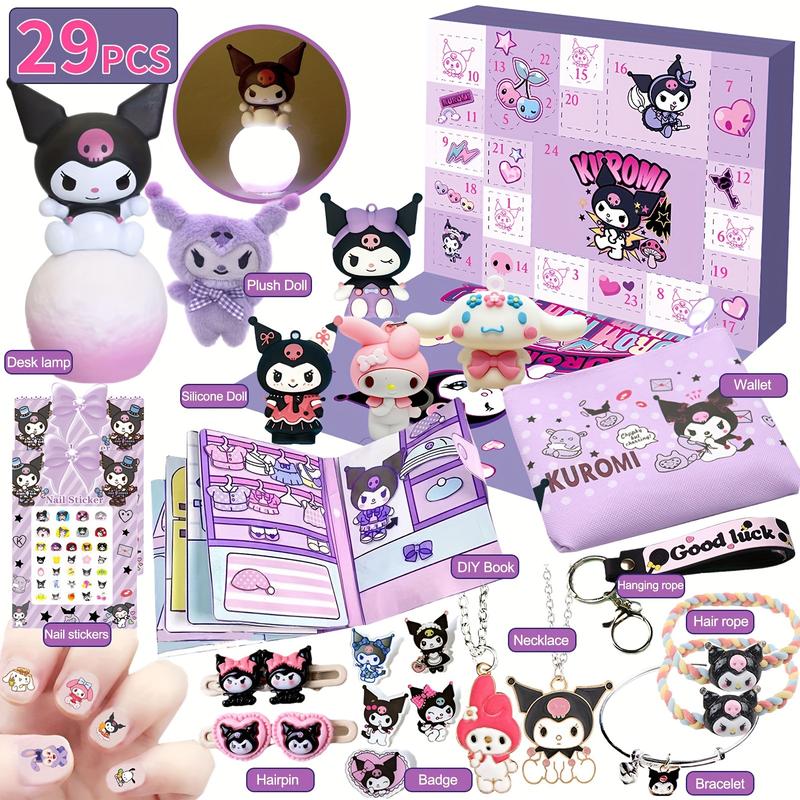 2024 Cute Cartoon Christmas Countdown Calendar Hello Kitty and Friends Holiday Countdown Calendar Seasonal Toys 2024 Christmas Countdown Toys