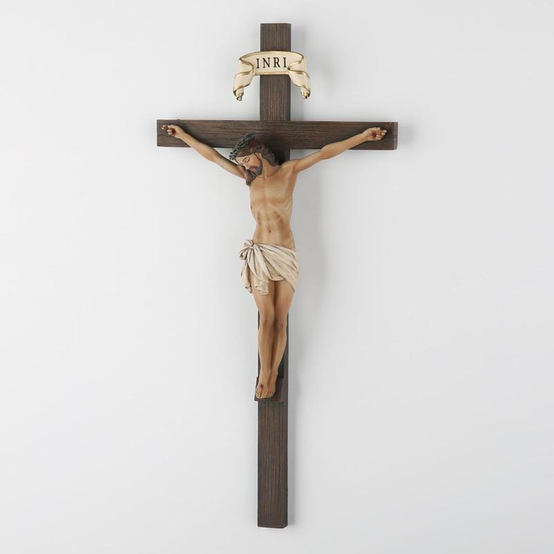 The BC Catholic Crucifix Wall Cross is a beautiful piece of religious art. It serves as a Jesus Christ wall decor for your home altar.