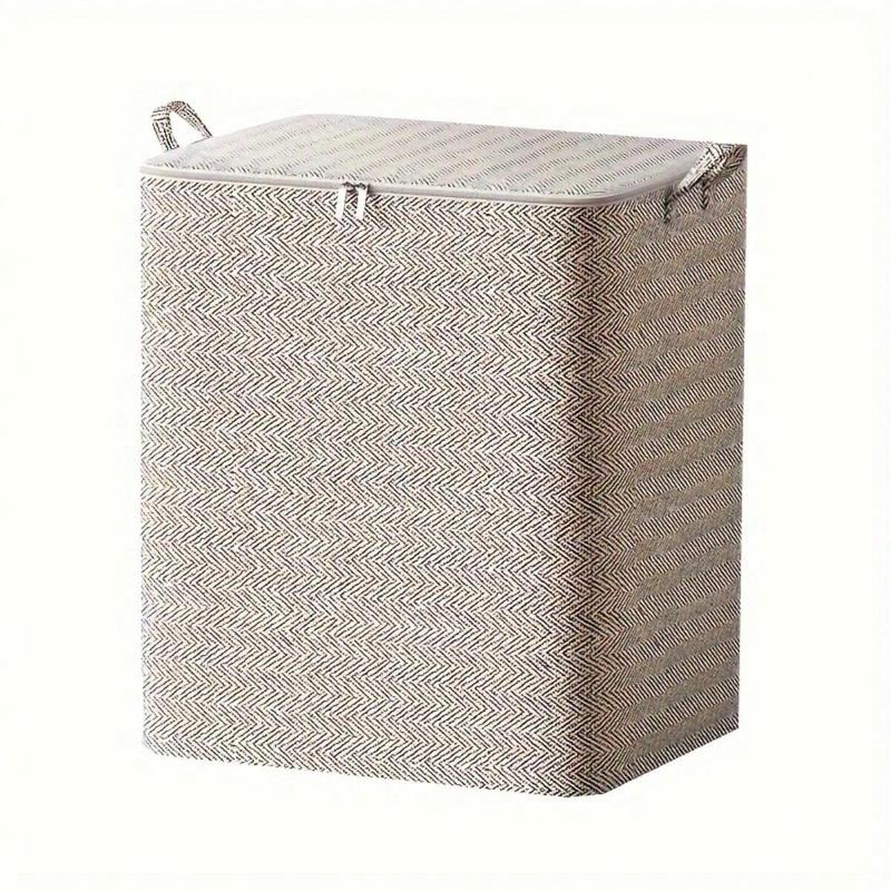 Large Capacity Storage Bin with Lid, 1 Count Versatile Clothes Storage Bin with Handle, Durable Space Saving Design Storage Bin for Closet, Bedroom & Dorm