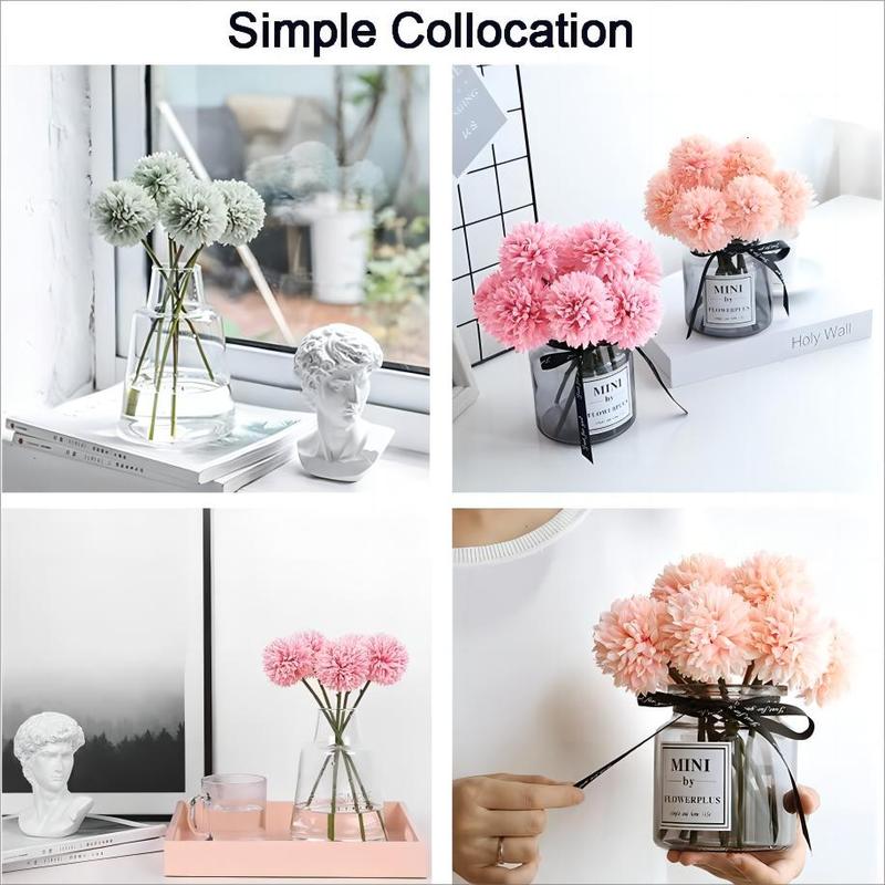 Home Decor Artificial Dried Flower, 10pcs Faux Chrysanthemum Ball Hydrangea without Vase, Fake Flower for Home Garden Wedding Party Decoration, Mean Girls Decorations, Gift For Mom, Bedroom Decor