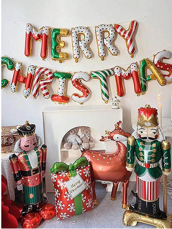 Christmas Decoration 1set Merry Christmas Letter Balloon For Holiday Party Decoration