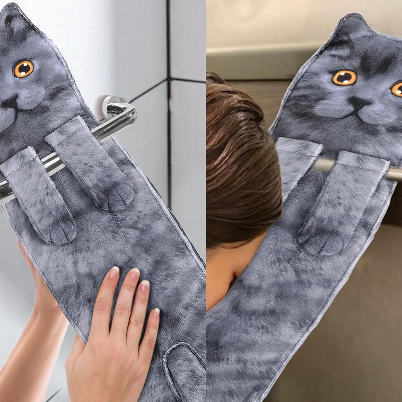 Cat Funny Hand Towels for Bathroom Kitchen  Cute Decorative Cat Decor Hanging Face Towels Gifts for Women Mom Cat Lovers x