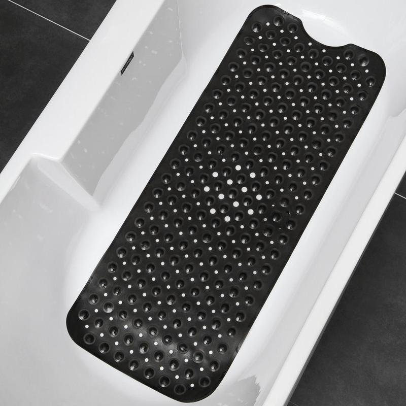 Solid Color Non-slip Bath Mat, 1 Count Foot Massage Bathroom Mat with Suction Cups & Drain Holes, Bathroom Accessories for Home Bathroom