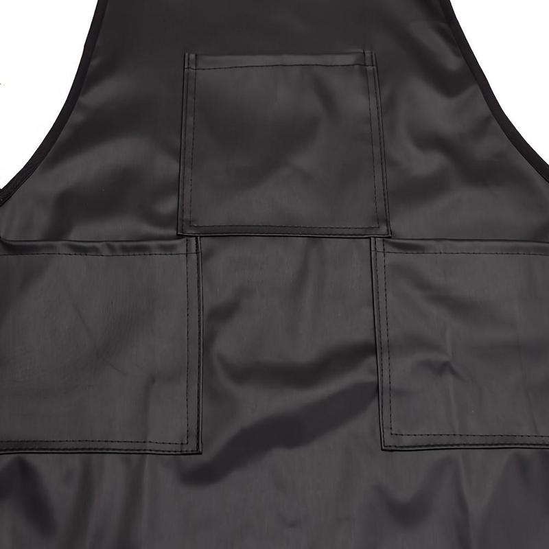 Solid Color Waterproof Barber Apron, 1 Count PU Leather Hair Styling Apron, Hair Styling Apron For Salon & Home Use