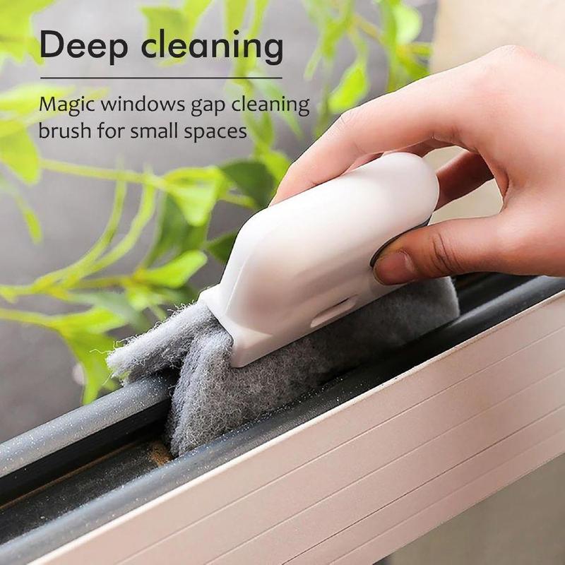 Window Groove Cleaning Brush, 1 Count Portable Handheld Window Track Cleaning Brush, Multifunctional Cleaner Tool for Door Track