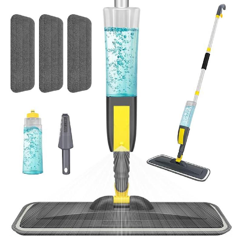 Mops for Floor Cleaning, Microfiber Spray Mop with 400ml Refillable Bottle and 3 Replacement Pads Dry Wet Floor Mop Dust Mop Multi-surface spray mops