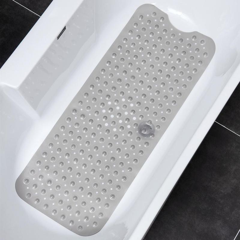 Solid Color Non-slip Bath Mat, 1 Count Foot Massage Bathroom Mat with Suction Cups & Drain Holes, Bathroom Accessories for Home Bathroom