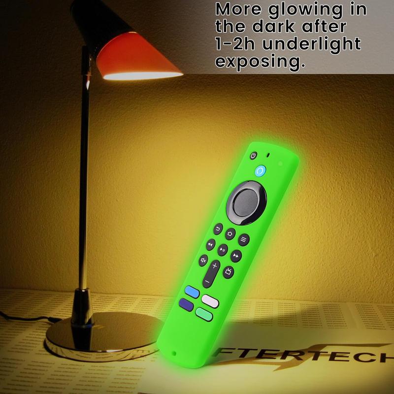 2-Pack Glowing Green + Glow Blue Remote Cover Compatible with  FireTV Stick, 3rd Gen., 4K Remote Controls, Anti-Slip  Protective Case with Lanyard, GITD!