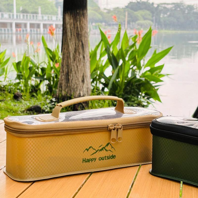 Outdoor Storage Bag, 1 Count Portable Foldable Waterproof Storage Box with Clear Lid, Sports Storage Bag for Camping & Hiking & Fishing