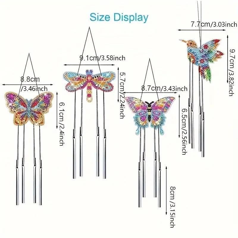 Butterfly Shaped Diamond Arts Colorful Painting Hangings, 1 Set DIY Diamond Decorative Art Hangable Ornaments, DIY Handmade Craft for Home Living Room Office Wall Decor