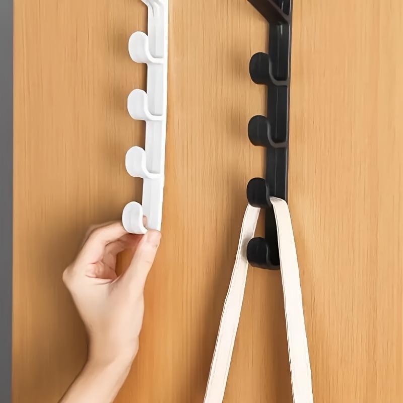 Door Back Hook, 3pcs Punch Free Door Hanging Hook, Household Storage Hook for Bedroom, Closet, Wardrobe