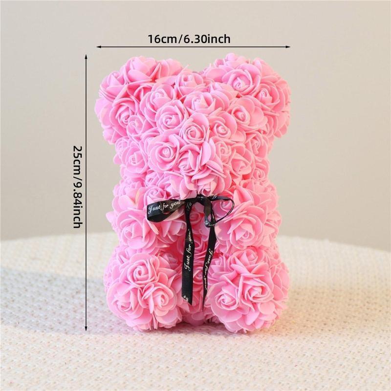 Artificial Rose Bear, 1 Count Creative  Cute Bear Design Artificial Flower Bouquet, Desktop  Decoration for Wedding Gift, Summer Gift, Anniversary  Gift