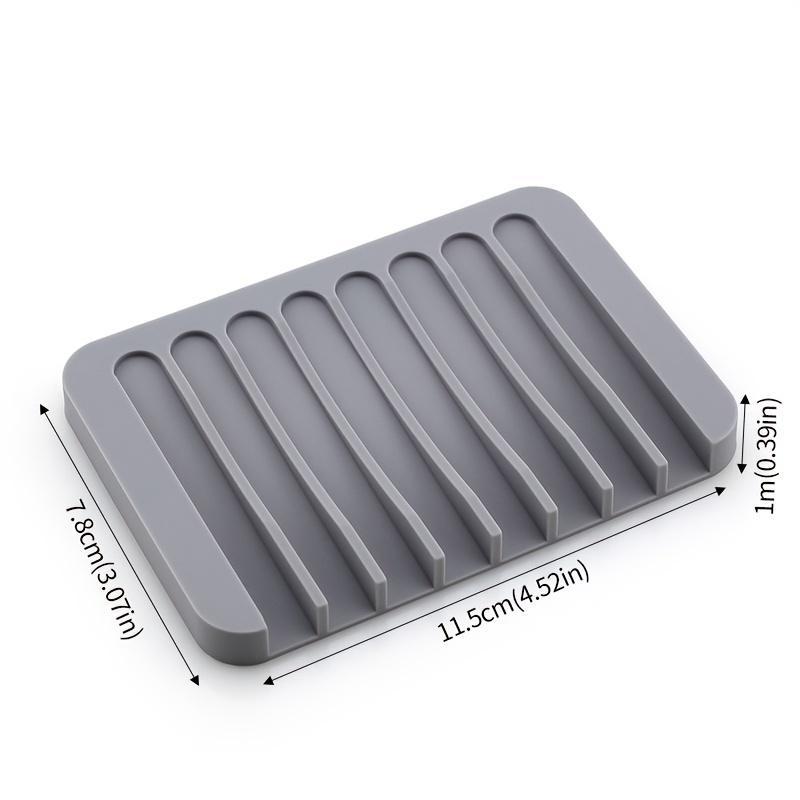 Square Soap Dish, 1 Count Silicone Soap Dish, Soap Drain Storage Rack For Bathroom & Kitchen