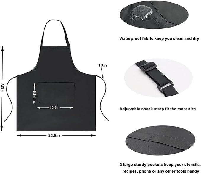 Drawelry Funny Aprons for Mom Gifts: Women Grill Cooking Bake Waterproof Apron 2 Pocket Adjustable Neck Strap