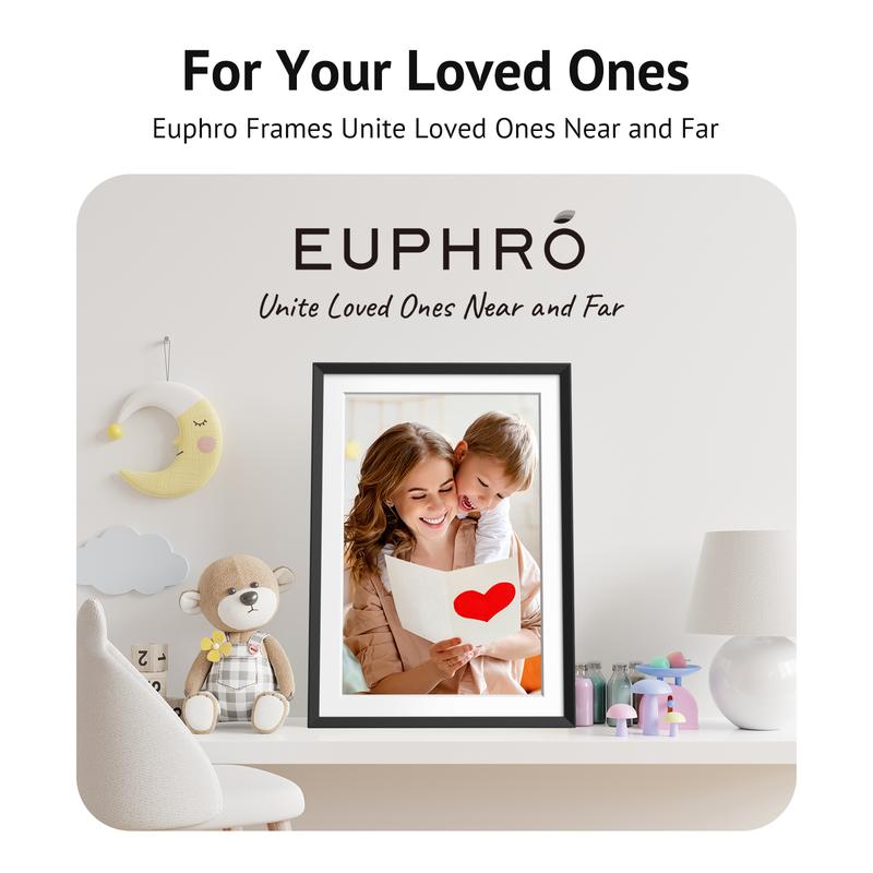 Euphro Digital Photo Frame with 10.1 Inch Touchscreen, WiFi Electronic Picture Frame, Perfect for Family & Friends, New Ideas for Home Decor, Thanksgiving Gift, Christmas Gift