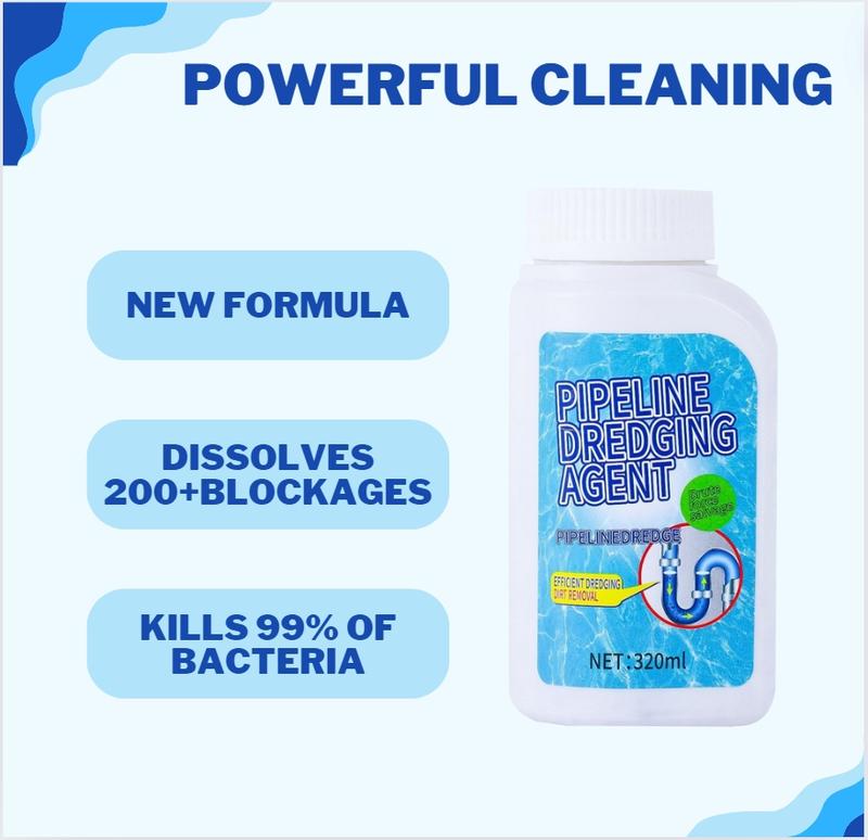 Pipe Dredging Agent, Powerful Pipe Cleaner for Kitchen Toilet, Pipeline Quick Cleaning Tool, Drain Clog Dissolver, Drain Opener-Cleaner, Toilet Clog Remover, All Around Powerful Cleaning Tool Household