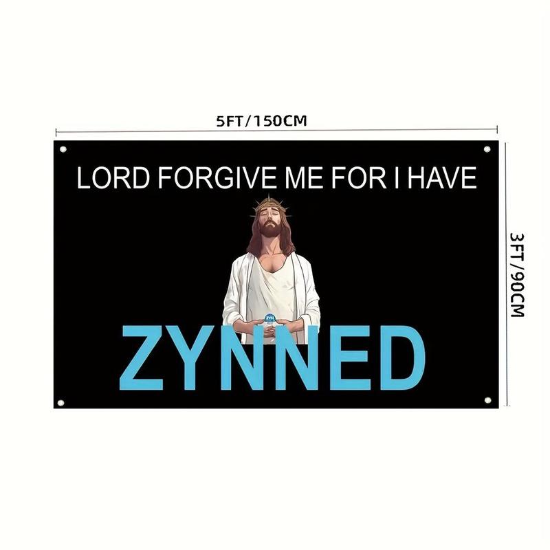 Jesus Pattern Flag, 1 Count Lord Forgive Me for I Have Flag, Wall Hanging Decor for Home, Office, Garage, Bar, Room Decoration