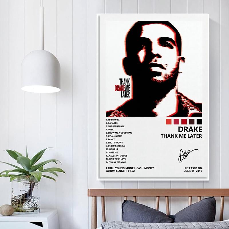 Drake Thank Me Later Album Cover Poster for Room Aesthetic Canvas Wall Art Bedroom Docor