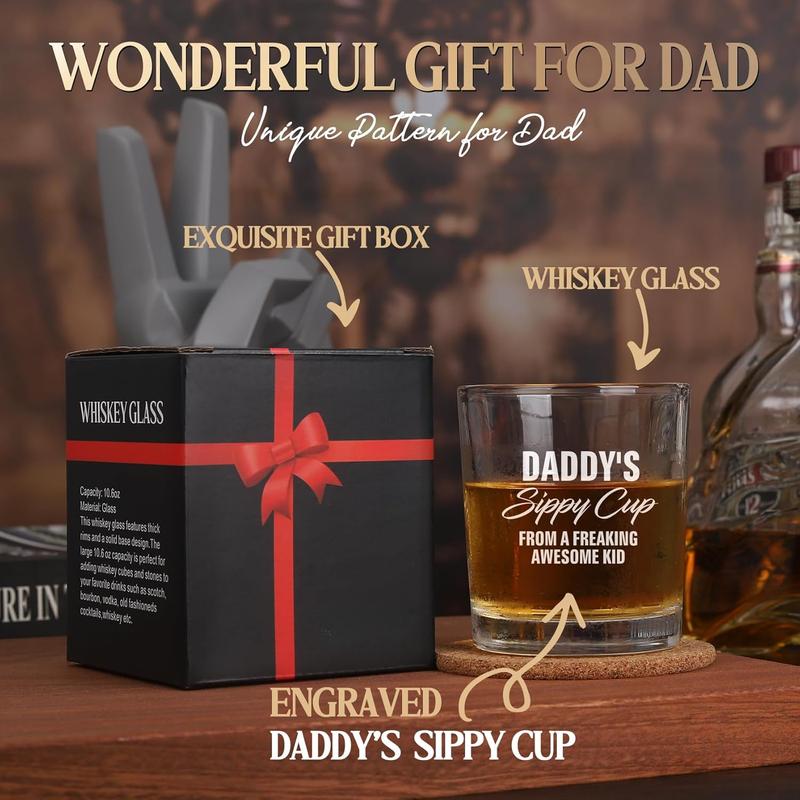 Fathers Day Dad Gifts, Gifts for Dad on Fathers Day from , Fathers Day Christmas Birthday Gifts for Him Men Husband, Dad Gifts for Fathers Day from, Daddys Sippy Cup Whiskey Glass