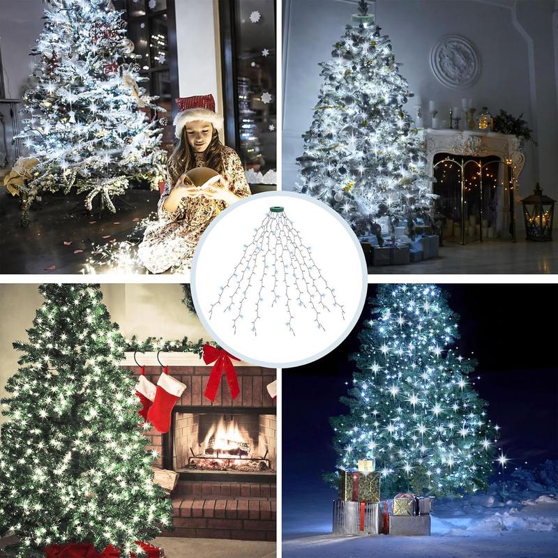 LED String Light, Remote Control & 8 Lighting Modes Christmas Tree Decorative Light, LED String Light for Indoor & Outdoor Yard Party Decoration