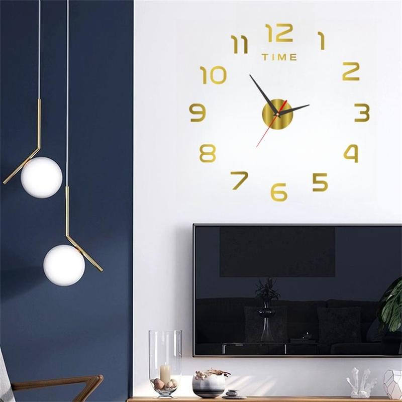 Room Decor Round Luminous Wall Clock,  Creative Acrylic Frameless Wall Clock without Battery, Decorative Wall Clock for Home Living Room Bedroom