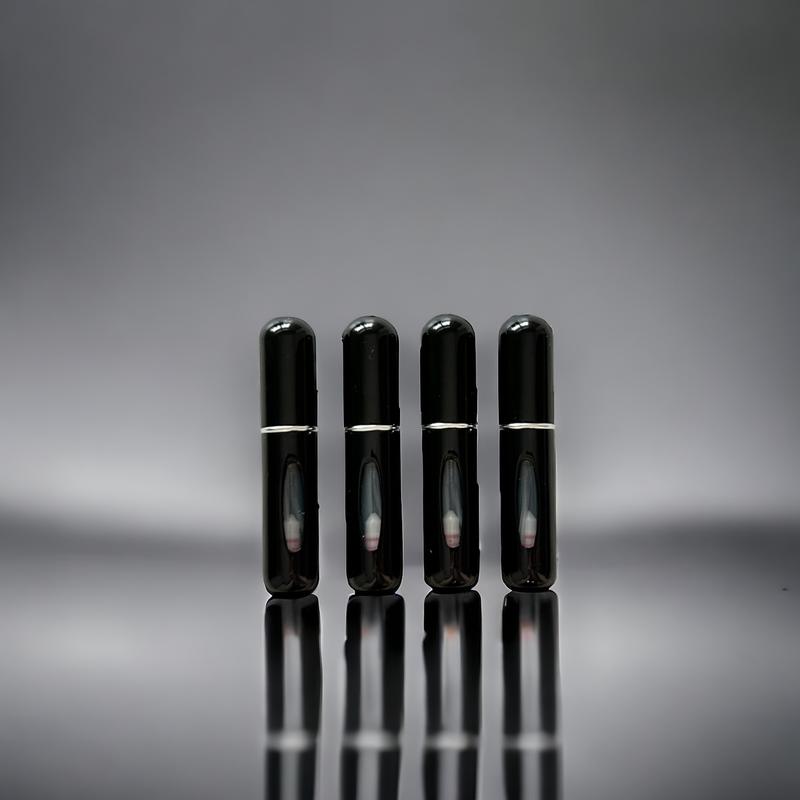 4-Pack Travel Mini Perfume Refillable Bottle 5ml, Men in Black 4pcs, Atomizer Cologne Container Liquid Organizer