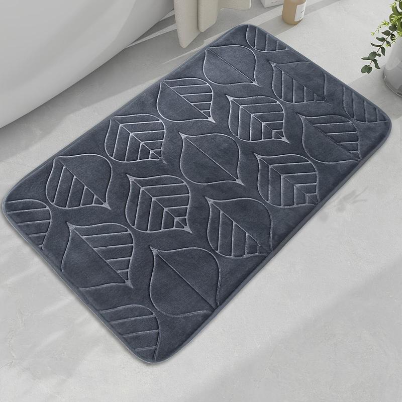 Leaf Pattern Bath Mat, 1 Count Non-slip Soft Absorbent Bathroom Mat, Rectangle Home Decor Floor Mat for Bathroom, Kitchen, Living Room