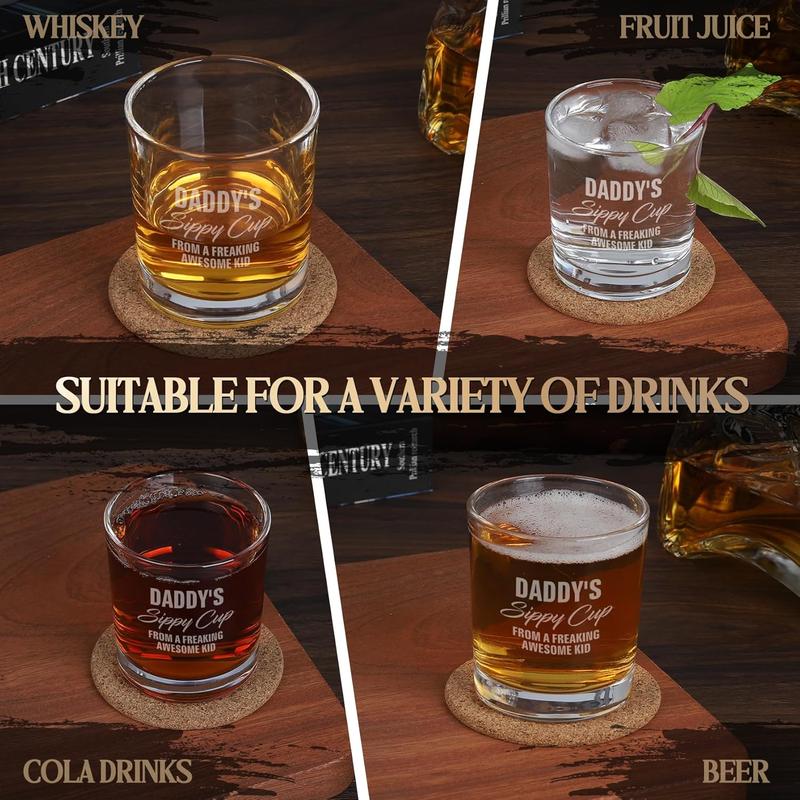 Fathers Day Dad Gifts, Gifts for Dad on Fathers Day from , Fathers Day Christmas Birthday Gifts for Him Men Husband, Dad Gifts for Fathers Day from, Daddys Sippy Cup Whiskey Glass