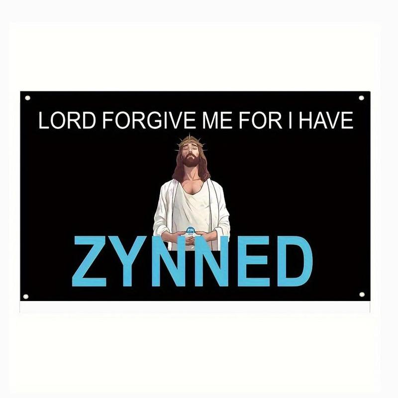 Jesus Pattern Flag, 1 Count Lord Forgive Me for I Have Flag, Wall Hanging Decor for Home, Office, Garage, Bar, Room Decoration