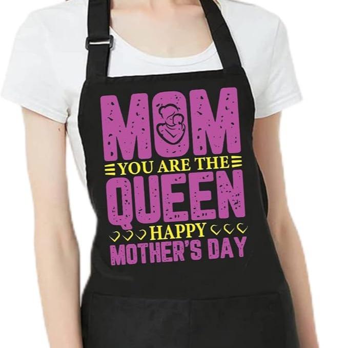 Drawelry Funny Aprons for Mom Gifts: Women Grill Cooking Bake Waterproof Apron 2 Pocket Adjustable Neck Strap