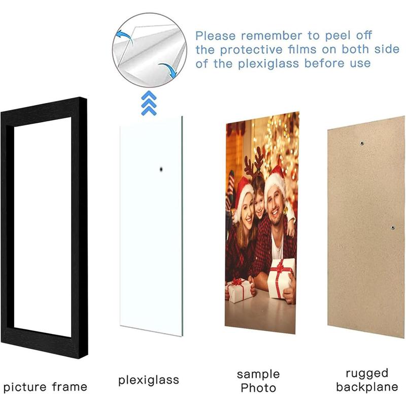 Picture Frames Collage Wall Decor 10 Pack, Gallery Wall Frame Set for Wall Mounting, Multi Sizes Including 8x10, 5x7, 4x6 Family Photo Frames Black Box Hanging