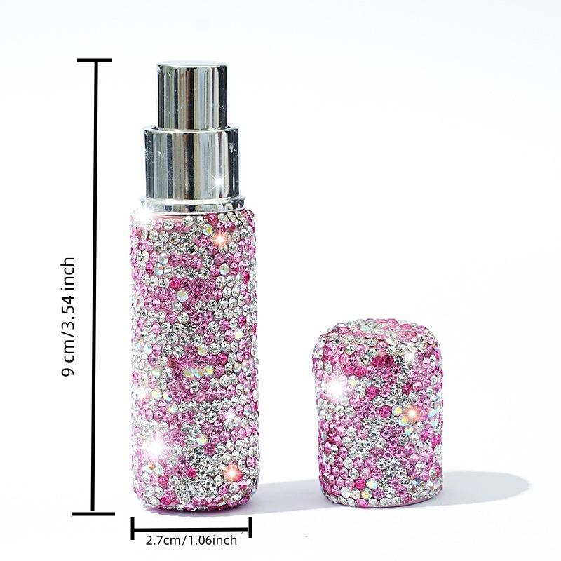 Rhinestone Decorated Empty Spray Bottle, 1 Count Portable Refillable Perfume Bottle, Empty Perfume Dispenser Bottle for Travel