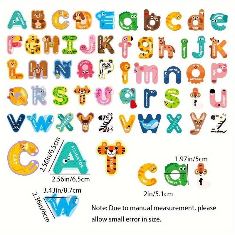 Animal Design Magnetic Letters, 24pcs set Magnetic Alphabet Themed Stickers, Decorative Sticker for Home Kitchen Living Room