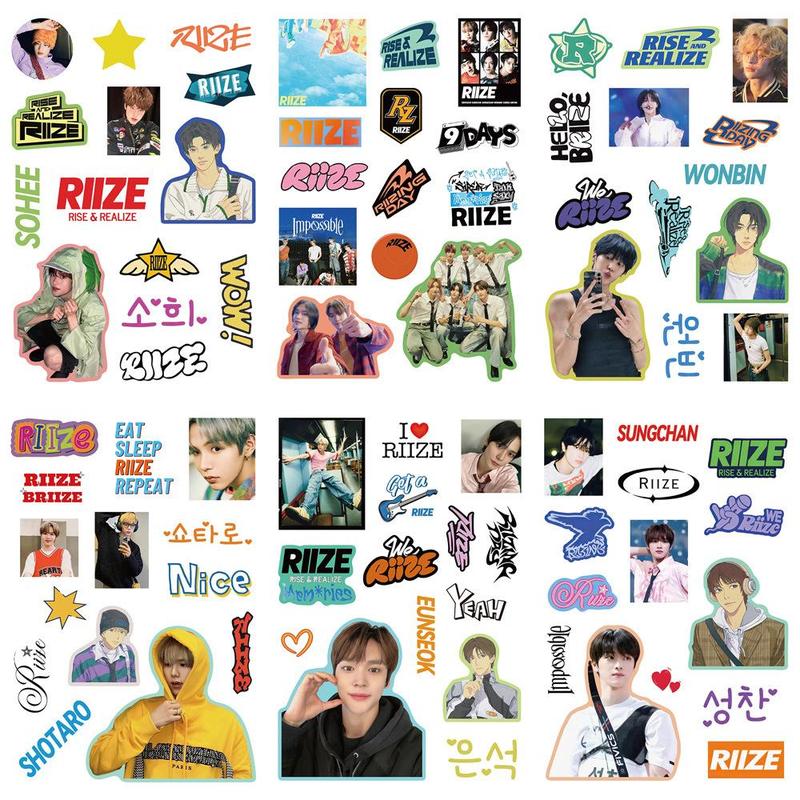 Kpop Idol Sticker, 8 Counts set Cute Creative Wall Sticker, Decorative Sticker for Phone Case, Laptop, Guitar, Bag, Water Cup, Scrapbook