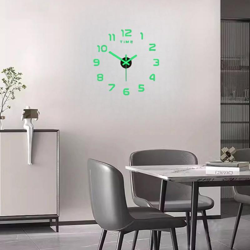 Room Decor Round Luminous Wall Clock,  Creative Acrylic Frameless Wall Clock without Battery, Decorative Wall Clock for Home Living Room Bedroom