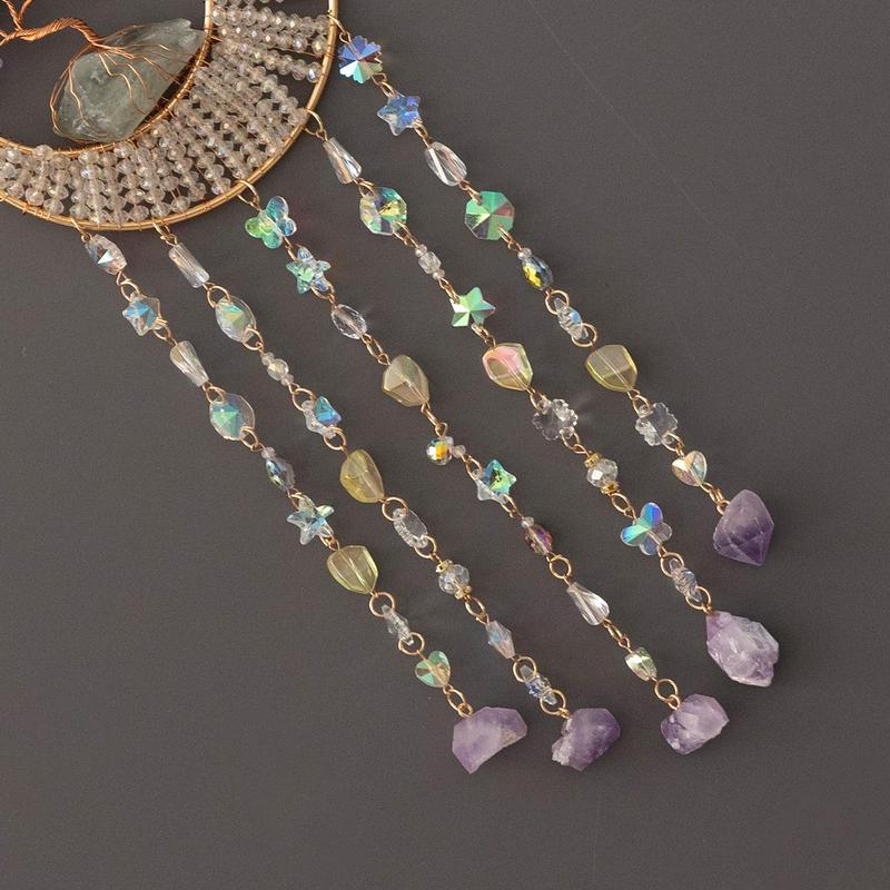 Crystal Sun Catcher, 1 Count Hanging Dream Catcher,   Window Hanging Decoration for Home Dormitory Office