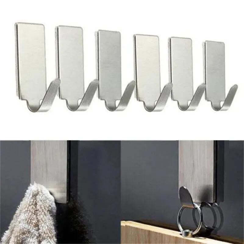 Stainless Steel Towel Hook, 12pcs Self-adhesive Towel Rack, Wall Mounted Towel Hook for Home Kitchen Store Portal