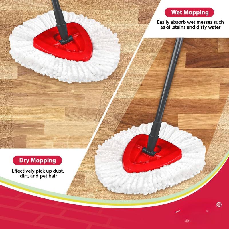 Mop Replacement Heads Compatible with O-Cedar EasyWring Spin Mop 4 Pack-Washable Microfiber Spin Head Refills-Easy Cleaning Mop Head Replacement