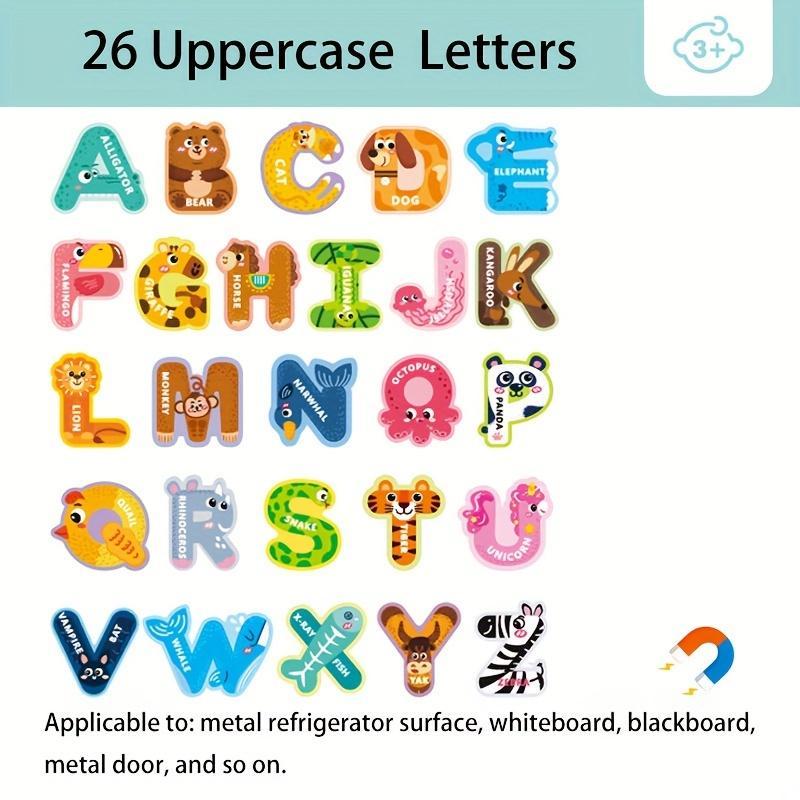 Animal Design Magnetic Letters, 24pcs set Magnetic Alphabet Themed Stickers, Decorative Sticker for Home Kitchen Living Room