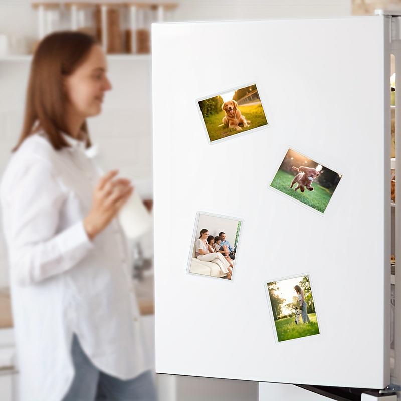 Blank Photo Frame Insert Fridge Magnet, 20 50pcs Translucent Acrylic Refrigerator Magnet for Small Photos, Christmas & Thanksgiving & New Year Gift